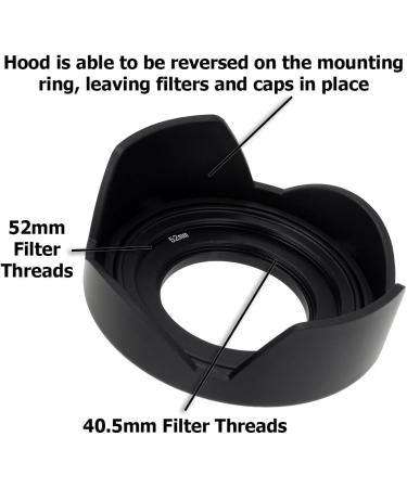 Fotodiox Reversible Lens Hood Kit for Sony E PZ 16-50mm F3.5-5.6 OSS - Tulip Flower Hood w/ Cap - Compatible with Sony E-Mount Power Zoom Lens - Buy Online on GoSupps.com