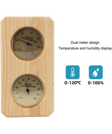 Hygrometer-Thermometer 2 in 1 | Indoor Humidity & Temperature Measurement for Sauna | Wooden Hygrothermograph for Home Sauna - Buy Online on GoSupps.com