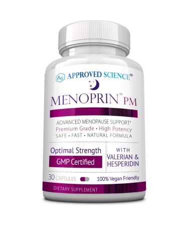 Menoprin PM - Advanced Menopause Support - Help Relieve Hot Flashes & Mood Swings - 1 Bottle Menoprin PM - 30 Capsules