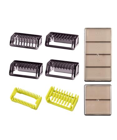 6Pcs Guide Combs Fits for Philips One Blade & One Blade Pro QP2520, QP2530, QP2620, QP2630, QP6510, QP6520, Stubble Combs (1/2/3/5), Skin and Body Comb with Storage Cases for Replacement