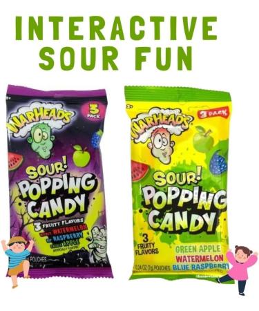 War-heads Sour Popping Candy Apple Watermelon and Raspberry Sour Taffy 2in1 Tropical Strawberry 2in1 Colors and Flavors and Hot Tamales Filled Pop Variety Pack (Pack of 01) - Buy Online on GoSupps.com