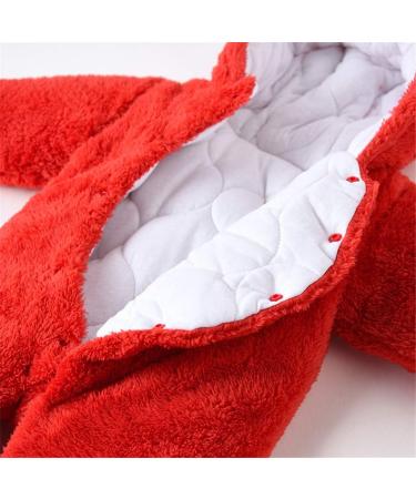 JiAmy Baby Hooded Romper Winter Jumpsuit Flannel Outfits | Unisex Pajamas Footies Outwear 3-18 Months (Red, 3-6 Months) - Buy Online on GoSupps.com