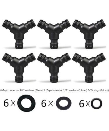 TOPWAYS 6x Y Piece Hose Connector - Plastic Trousers Splitter (3 Way) for Efficient Hose Branching | Durable Hose Divider and Branch Connecting Solution - Buy Online on GoSupps.com