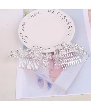2 Pieces Bridal Pearl Hair Comb Light Rose Gold Wedding Pearl Hair Accessories for Bride Bridesmaid Handmade Pearl Hair Slides for Women - Buy Online on GoSupps.com