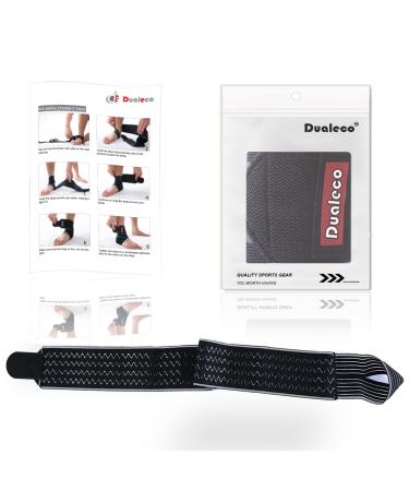 Dualeco Adjustable Ankle Support Brace for Women/Men/Kids - Compression Ankle Strap for Sprained Ankle, Weak Ankles, Sports - Blue - 1 Pcs - Buy Online on GoSupps.com