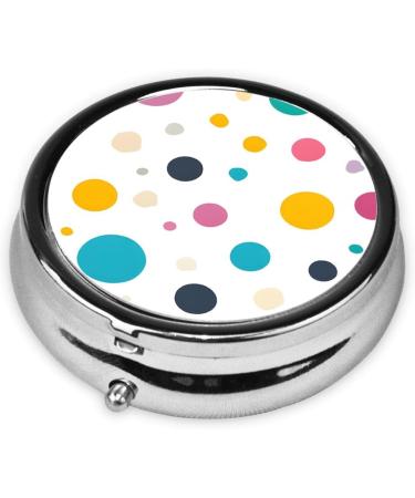 Beautiful Polka Dot Round Pill Box - 3 Compartment Portable Travel Organizer for Vitamins & Medicine - Buy Online on GoSupps.com