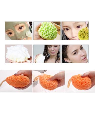 Buy Hemuu 2pcs Baby Bathing Sponges | Hydrophilic Shower Sponges for Kids - Soft Bath Ball with Hanging Rope (Green/Orange) | Perfect for Gentle Body Cleaning - Buy Online on GoSupps.com
