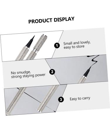 BIUDECO Liquid Eyeliner Cosmetic Eyeliner Pen Cosmetics Tool Eye Cosmetic Pen Gel Pu Sticker Drill Silver - Buy Online on GoSupps.com