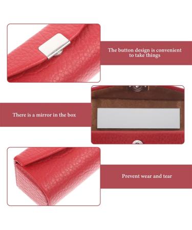 LALAFINA Floral Lipstick Case with Mirror - 2 Pcs Portable Leather Holder for Purse | Stylish Jewelry Storage - Buy Online on GoSupps.com