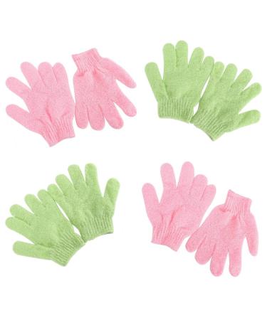 4 Pairs Exfoliating Bath Mitts & Scrub Gloves | Body Scrub Mitt for Dead Skin Removal | Spa Quality Shower Puff & Loofah Gloves - Buy Online on GoSupps.com