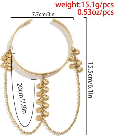 Xerling Gold Tiny Seashell Tassel Arm Bracelets - Open Cuff Festival Jewelry for Women - Buy Online on GoSupps.com