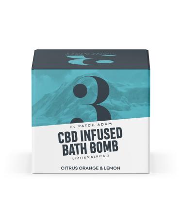 Patch Adam CBD Infused Bath Bomb - 100mg |Orange & Lemon Scented contains Argan Oil Avocado Oil Rosehip Oil and Aromatic Salts