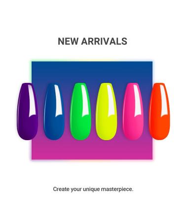 Beetles Neon Gel Nail Polish Set - 6 Fluorescent Summer Colors for Manicure | Neon Orange, Hot Pink, Blue, Yellow, Green, Purple | Soak Off LED Gel Kit for Nails - Buy Online on GoSupps.com