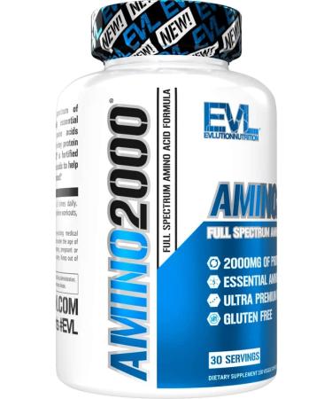 Evlution Nutrition Amino 2000 Capsules - 30 Servings | Premium Amino Acids for Muscle Recovery - Buy Online on GoSupps.com