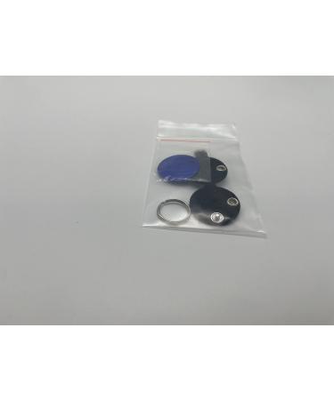 Personalized Dog Brand Pocket with Push Button - Engraved Synthetic Leather Tags in Blue Black Red Yellow | 30mm Control Space - Buy Online on GoSupps.com