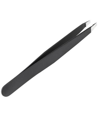 The BrowGal   Professional Hand-Made Slant Tweezer   Exclusive for Eyebrows Facial Hair  Ingrown Hair Removal & Blackhead - Handy & Portable Tool  Easily Grip with Safety  Anti-rust   3.9 In  Black
