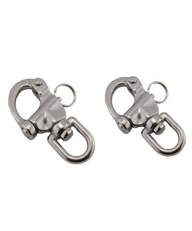 NRC&XRC Swivel Eye Snap Shackle Quick Release Bail Rigging Sailing Boat Marine Stainless Steel Clip Pair 2-3/4" SILVER