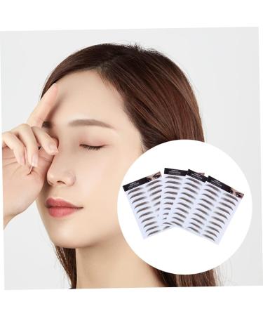 VINTORKY 4pcs Eyebrow Stickers False Eyebrows for Women Eyebrow Makeup Artificial Eyebrow 3d Cosmetic Make up 21x15cm Brown - Buy Online on GoSupps.com