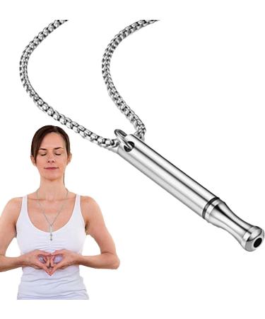 WOBBLO Conscious Breathing Anapana Meditation Device | Stress Relief Wearable for Men & Women - Silver - Buy Online on GoSupps.com