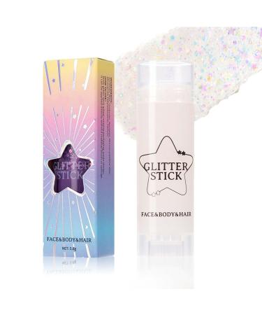 Clawrex Glitter pen set for face lips hair nails holographic glitter gel for festivals (silver)