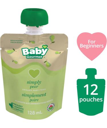 Baby Gourmet Organic Puree Baby Food Pouches - Simply Pear - No Added Sugar or Salt Non GMO No Fillers Gluten Free Kosher (128ml) 12-Pack Simply Pear 128ml (12-Pack) - Buy Online on GoSupps.com