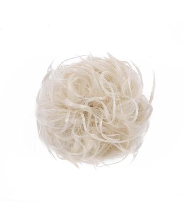 TESS Voluminous Messy Bun Hairpiece - White Blonde Hair Tie with Elastic Band for Women & Girls - 45g Bun Accessory - Buy Online on GoSupps.com