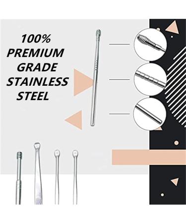 2023 Professional Stainless Steel Ear Wax Removal Kit - 6pc Spring Earwax Cleaner Tool Set (Blue) - Buy Online on GoSupps.com