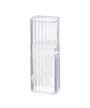 ONLYNERY cotton swab holder with lid-cotton swing glass-tooth-floss-pick dispenser clear acrylic storage box canister container with lid for dental floss dental floss hair accessories white