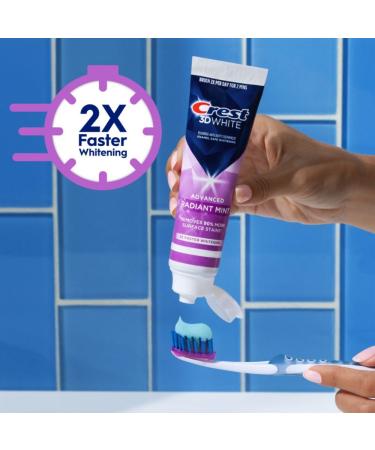 Crest 3D White Advanced Teeth Whitening Toothpaste Crest 3D White Brilliance Toothpaste Radiant Mint 3.3 oz Pack of 3 - Buy Online on GoSupps.com