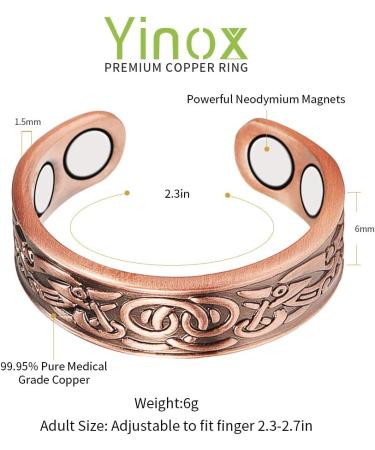EnerMagiX Magnetic Copper Rings for Women & Men Ultra Strength Magnets 99.99% Solid Pure Copper Adjustable (0915) - Buy Online on GoSupps.com
