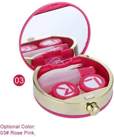 Rose Pink Mini Contact Lens Case - Lens Box for Eye Contacts | Travel & Home Use - Buy Online on GoSupps.com