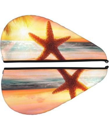 Starfish Sunset Microfiber Hair Towel | Super Absorbent Quick Dry Beach Cap for Women - Ideal for Long Curly Thick Hair - Buy Online on GoSupps.com