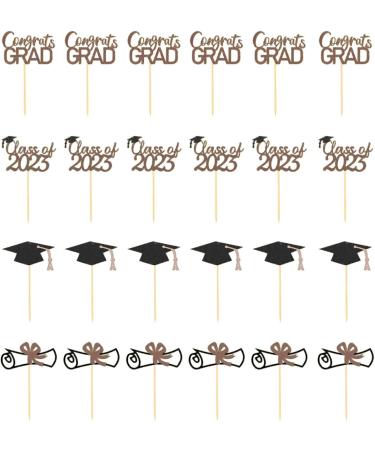 Wangduodu Graduation Cupcake Toppers - Graduation Cupcake Toppers | Grad Caps Food Appetizer Picks Cake Graduation Party Decorations Diploma Cupcake Picks for Cake Gold - Buy Online on GoSupps.com