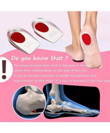 Silicone Gel Heel Cups - Medical Grade Shoe Inserts for Plantar Fasciitis Relief (Pack of 1) - Buy Online on GoSupps.com