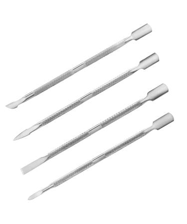 4 Pieces Cuticle Pusher and Cuticle Cutter Stainless Steel Cuticle Remover Tool for Nail Exfoliation Gel Nail Removal Cuticle Pusher Set Cuticle Cutter for Fingernails and Toenails