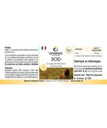 SOD 2000 F.I.P. Superoxide Dismutase 90 Tablets by Warnke Vitalstoffe - Buy Online on GoSupps.com