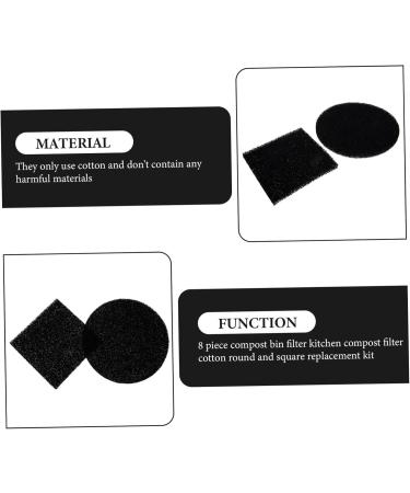 Plafope 8-Pack Compost Container Filters | Premium Cotton Cat Litter Filter Mats & Accessories for Trash Cans - International Shipping Available - Buy Online on GoSupps.com