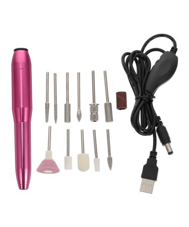 Lurrose 1Set nail polisher electric nail file pen acrylic nail wireless nail drill nail polishing file esmalte de gel para u as Electric Manicure Nail File portable aluminum Rosy