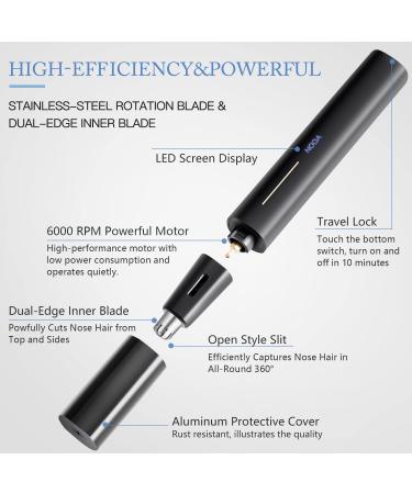 Lithium Ear and Nose Hair Trimmer Clipper - USB Rechargeable Professional Eyebrow Trimmer for Men & Women | Smart Cleaning System, Waterproof & Painless Facial Hair Remover - Buy Online on GoSupps.com
