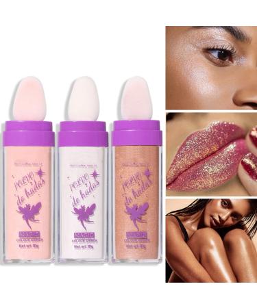 Shimmer Highlighter Powder Stick | Body Glitter Contour Blush Makeup | Face, Body, Lips, Eyes | 01 02 03 - Buy Online on GoSupps.com
