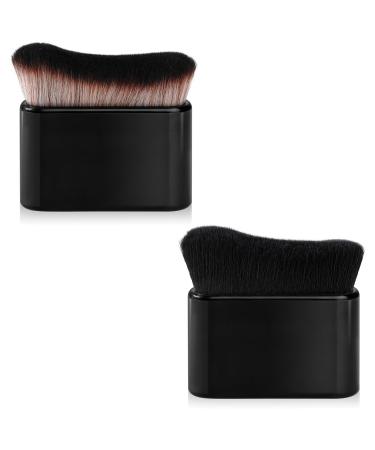 2 Pieces Self Tanning Brush Large Kabuki Foundation Self Tanner Brush Body Makeup Brush Professional Applicator for Flawless Leg Face Makeup Blending Bronzer Brush Beauty Angled Brush