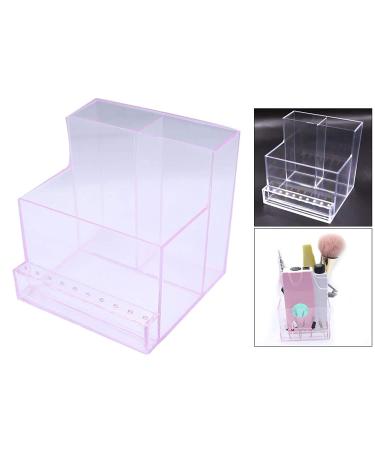 10-Hole Transparent Pink Nail Drill Bit Storage Box | Acrylic Manicure Accessory Holder - Buy Online on GoSupps.com