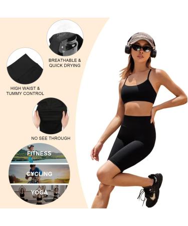 Flintronic Women's Cycling Pants | High Waist Opaque Leggings | Elastic Sports Yoga Shorts for Running & Workout - Black Bika 1PC - Buy Online on GoSupps.com