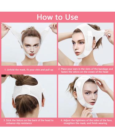 V Line Shaping Face Mask - Reusable Slimming Strap for Double Chin & Saggy Skin (White) - Buy Online on GoSupps.com