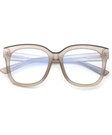 JIM HALO Blue Light Blocking Glasses for Women - Oversized Square Computer Glasses with Metal CP Temples in Gray - Buy Online on GoSupps.com