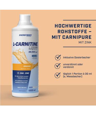 Buy Energybody L-Carnitine Liquid 1000ml - High Dose Zinc & Orange Flavor | International Shipping - Buy Online on GoSupps.com