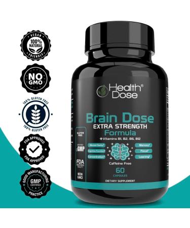 Brain Dose Premium Nootropics | Caffeine-Free Mental Focus & Energy | 60-Count for Men & Women - Shop Internationally - Buy Online on GoSupps.com