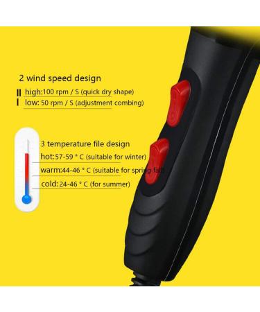 2000W Powerful Quick Drying Salon Professional Hair Dryer Compact Anti-frizz Ionic Hairdryer with Styling Nozzle Fast Blow Dryer 2 Speed and 3 Heat Settings DC Motor for Home and Salon Black Small - Buy Online on GoSupps.com