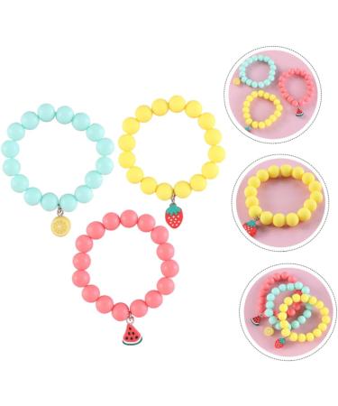 CALLARON 3pcs Children's Bracelet Fashion Bracelet Kids Suit Case Fruit Wrist Chain Friendship Bracelets Kid Suit Stretch Bracelet Kid Bracelets Decor Girl Gift Soft Ceramic Frosted Beads - Buy Online on GoSupps.com