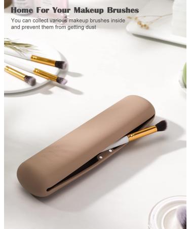 Corneria Large Magnetic Makeup Brush Holder | Travel-Friendly Organizer & Storage Box in Khaki - Buy Online on GoSupps.com